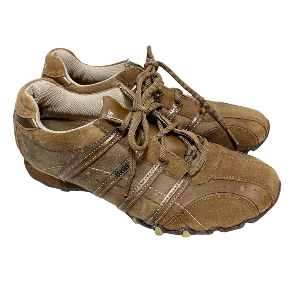📌To be donated soon •Skechers Bikers Shoes Sneakers Lace Up Women's Brown Suede